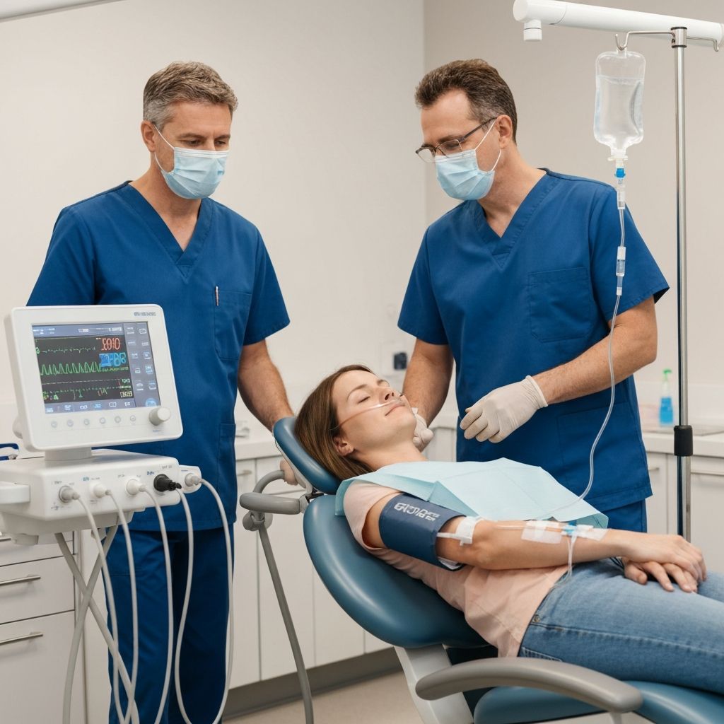 Attentive anesthesia provider monitoring patient care